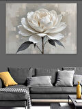 Beyaz Lotus Modern Kompozisyon Dekoratif Kanvas - Mdf Ahşap Tablo