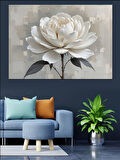 Beyaz Lotus Modern Kompozisyon Dekoratif Kanvas - Mdf Ahşap Tablo