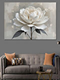 Beyaz Lotus Modern Kompozisyon Dekoratif Kanvas - Mdf Ahşap Tablo