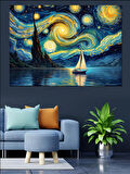 Yıldızlı Gece Van Gogh Dekoratif Kanvas - Mdf Ahşap Tablo