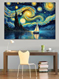 Yıldızlı Gece Van Gogh Dekoratif Kanvas - Mdf Ahşap Tablo