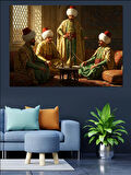 Osmanlıda Nargile Keyfi Dekoratif Kanvas - Mdf Ahşap Tablo