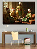 Osmanlıda Nargile Keyfi Dekoratif Kanvas - Mdf Ahşap Tablo