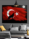 Kurt Ve Türk Bayrağı Dekoratif Kanvas - Mdf Ahşap Tablo