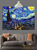 Yıldızlı Gece Van Gogh Dekoratif Kanvas - Mdf Ahşap Tablo