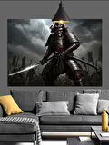 Kılıç Tutan Japon Samuray Dekoratif Kanvas - Mdf Ahşap Tablo