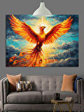 Kızıl Anka Kuşu Yükselişi Dekoratif Kanvas - Mdf Ahşap Tablo