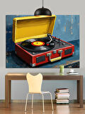 Eski Klasik Pikap Çalar Açık Kutusu Dekoratif Kanvas - Mdf Ahşap Tablo