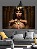 Gizemli Kadın Altın Takılar Dekoratif Kanvas - Mdf Ahşap Tablo