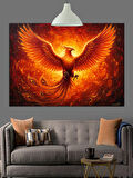 Anka Kuşu Alev  Dekoratif Kanvas - Mdf Ahşap Tablo