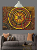 Spiral Soyut Desen Kahverengi Dekoratif Kanvas - Mdf Ahşap Tablo