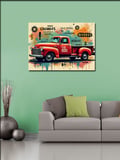 Kanvas Tablo Vintage Kırmızı Kamyonet 50cmx70cm