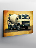 Kanvas Tablo Beton Mikser Kamyonu 100cmx140cm