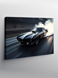 Kanvas Tablo Siyah Spor Araba Pistte 100cmx140cm