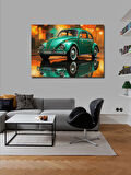 Kanvas Tablo Yeşil Vosvos Araba Tasarımı 50cmx70cm