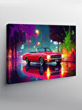 Kanvas Tablo Neon Işıklı Klasik Araba 50cmx70cm
