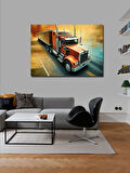Kanvas Tablo Turuncu Tır İllüstrasyonu 50cmx70cm