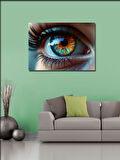 Kanvas Tablo Parlak İnsan Gözü 100cmx140cm