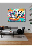 Kanvas Tablo Havuzda Panda Ve Koala
