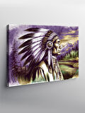 Kanvas Tablo Dağlardaki Kızılderili Şef