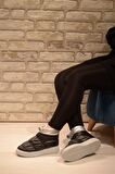 KADIN SİYAH ŞİŞME PARAŞÜT KUMAŞ BÜZGÜLÜ MODEL KISA BOT&BOOTİE