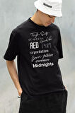 Red Midnights 1989 Albüm İsimleri Yazılı Unisex Tişört, Oversize Şarkıcı Taylor Swift Tişört