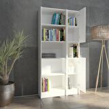Yeti Mobilya Flat85 Kitaplık 2 Kapaklı Kütüphane Çok Amaçlı Dolap