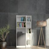 Yeti Mobilya Flat85 Kitaplık 2 Kapaklı Kütüphane Çok Amaçlı Dolap