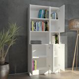 Yeti Mobilya Flat85 Kitaplık 4 Kapaklı Kütüphane Çok Amaçlı Dolap