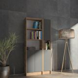 Yeti Mobilya Flat85 Kitaplık 4 Kapaklı Kütüphane Çok Amaçlı Dolap