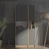 Yeti Mobilya Flat85 Kitaplık 6 Kapaklı Kütüphane Çok Amaçlı Dolap