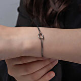 925 Ayar Gümüş Aşk Düğüm Kadın Bileklik