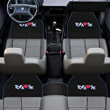  Mavi Kenarlı 5'li Araç Oto Halı Paspas Seti - Ön Arka Takım Siyah Araba Taban Paspas