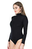 Uzun Kol Boğazlı Çıtçıtlı Kadın Body 322