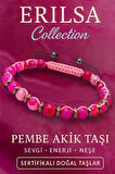 Sertifikalı Pembe Akik ve Terahertz Taşı Bileklik – Sevgi, Neşe ve Zihinsel Dengenin Gücü