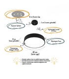 Drum 40cm ( Siyah Kasa, 4000k Işık Rengi ) Modern Sarkıt Led Avize, Salon, Mutfak, Oturma Odası