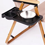 Microcase Kamp Sandalyeleri için Çok Amaçlı Sehpa bardaklık Telefon Tutucu 285x170 - SİYAH AL5278