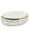 Oval Gold Geometri Desenli Tezgah Üstü Seramik Çanak Lavabo 