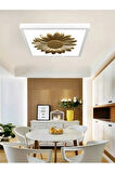 Gold Papatya Avize, 60x60 kare modern led tavan aydınlatma, 60watt beyaz ışık avize, ev tavan lamba