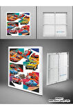 Şimşek Mcqueen Avize, 60x60 Çocuk Odası Avize, 60watt, estetik kare, Yapay Zeka Tasarım Avize, Pist