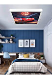 Şimşek Mcqueen Avize, 60x60 Çocuk Odası Avize, 60watt, estetik kare, Yapay Zeka Tasarım Avize, Uzay