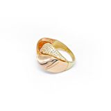 14 Ayar Çift Renk Swarovski Taşlı Fantezi Yüzük