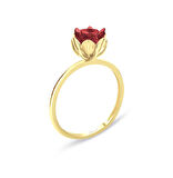 Kırmızı Lotus Çiçeği Altın Yüzük