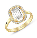 Yuvarlak Kesim Kare Taşlı Yüzük