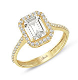 Gold Rengi Baget Kare Taşlı Yüzük