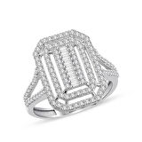 Çift Sıra Sekiz Bagetli İki Kol Altın Yüzük