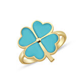 Mineli Altın Yonca Yüzük