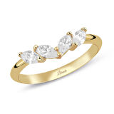 Dört Oval Taşlı Altın Yüzük