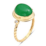 Yeşil Taşlı Altın Nostalji Yüzük (YZK0035)
