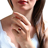 Burgu Kol Altın Akik Taşlı Nostalji Yüzük (YZK0037)